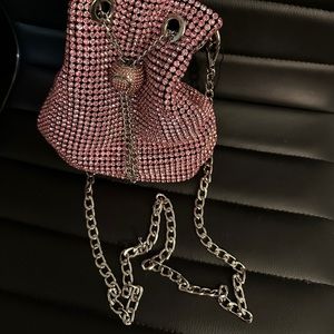 Pink Fashion Nova Rhinestone crossbody Bag